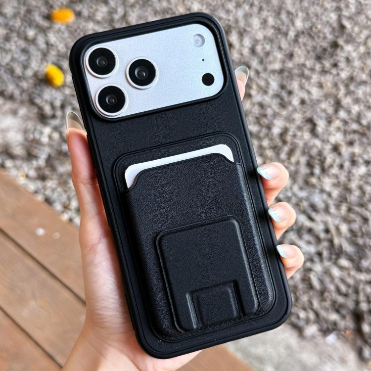 For iPhone 17 Pro Max Square Folding Card Bag Holder Phone Case