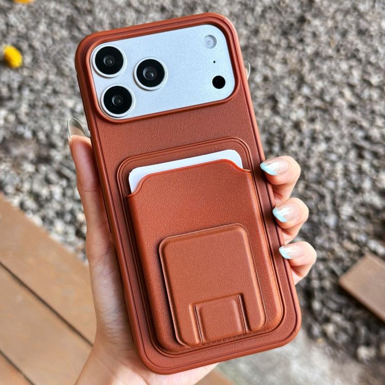 For iPhone 17 Pro Max Square Folding Card Bag Holder Phone Case