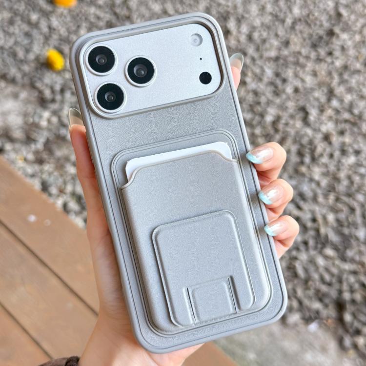 For iPhone 17 Pro Max Square Folding Card Bag Holder Phone Case