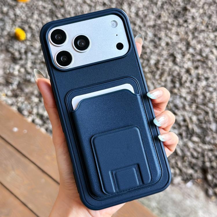 For iPhone 17 Pro Square Folding Card Bag Holder Phone Case