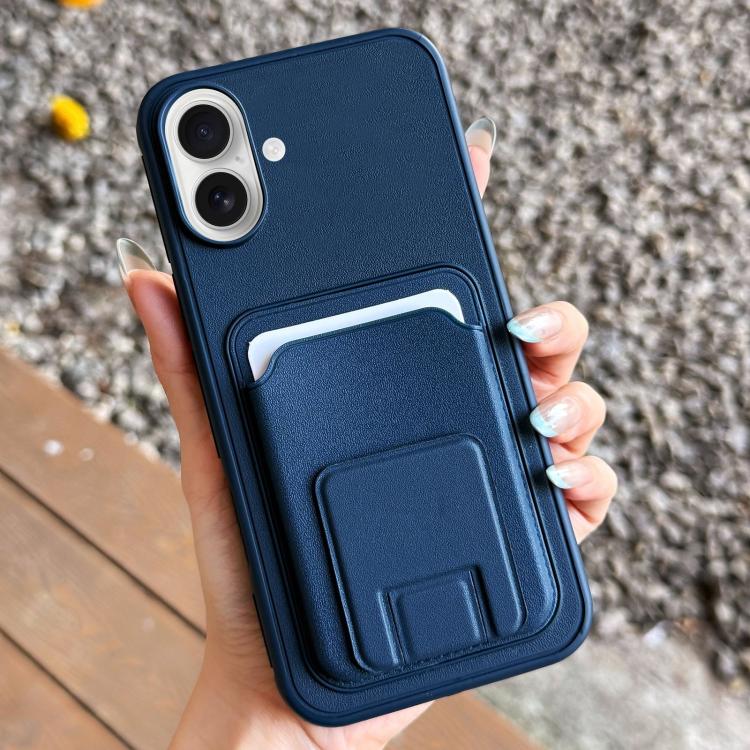 For iPhone 17 Square Folding Card Bag Holder Phone Case