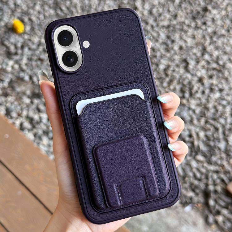 For iPhone 17 Square Folding Card Bag Holder Phone Case