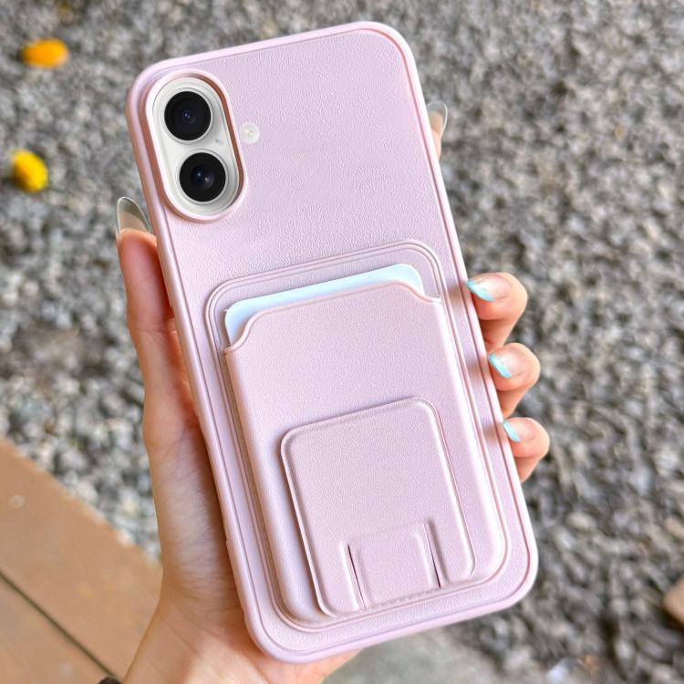 For iPhone 17 Square Folding Card Bag Holder Phone Case