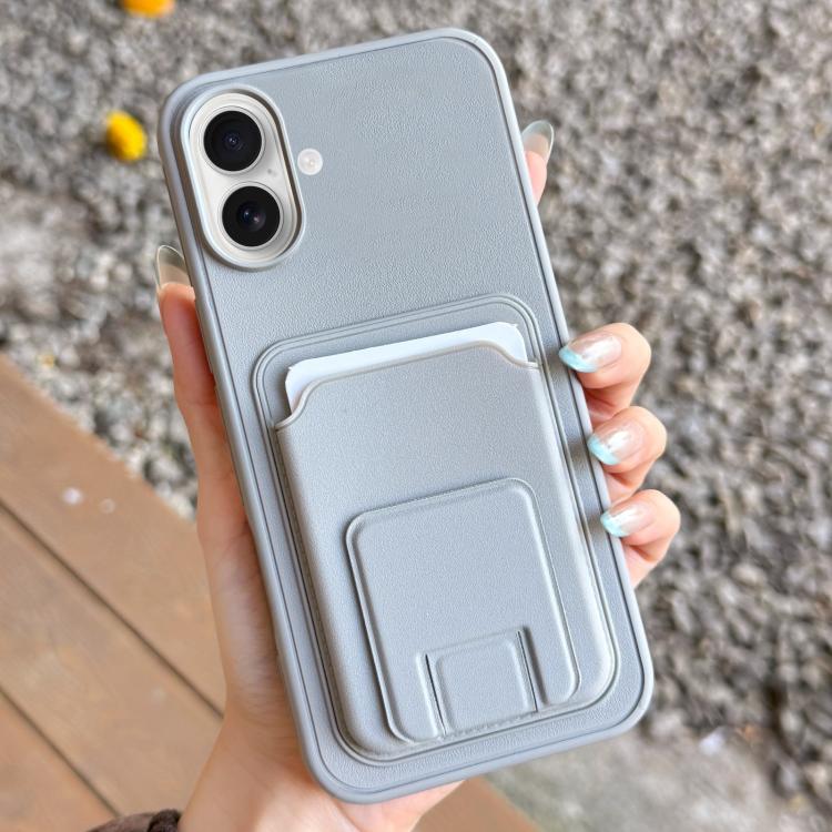 For iPhone 17 Square Folding Card Bag Holder Phone Case