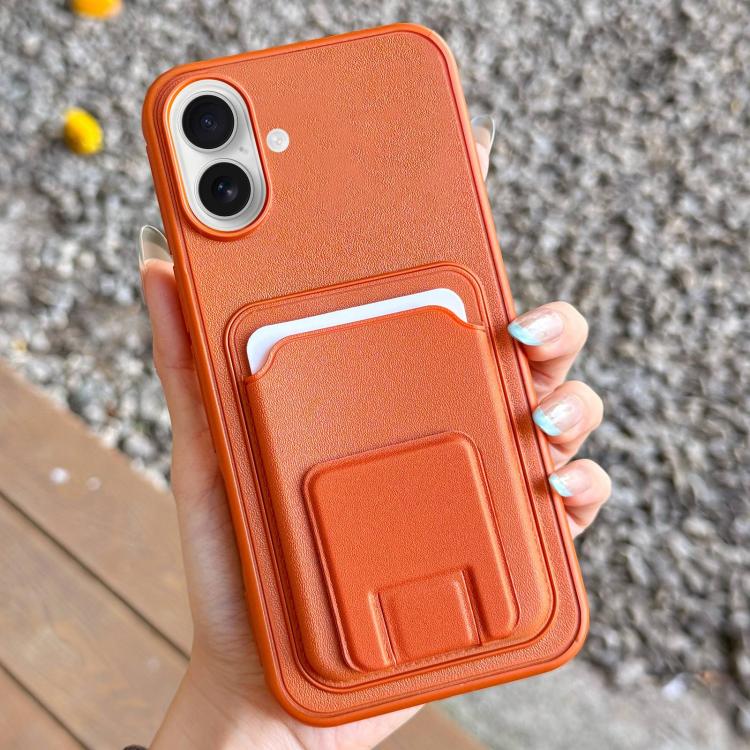 For iPhone 17 Square Folding Card Bag Holder Phone Case