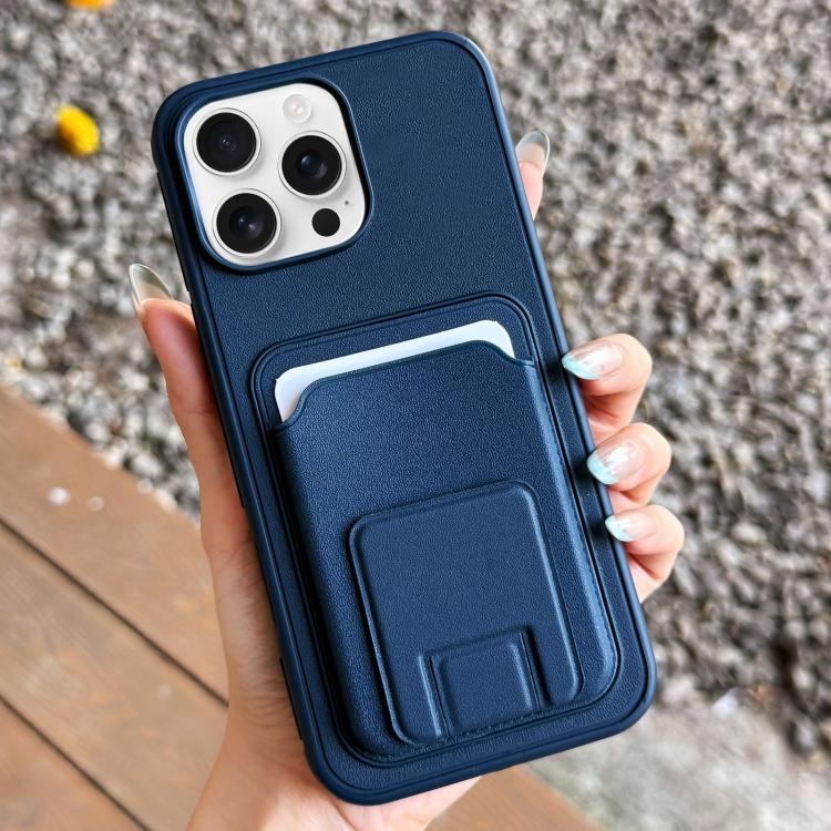 For iPhone 14 Pro Square Folding Card Bag Holder Phone Case