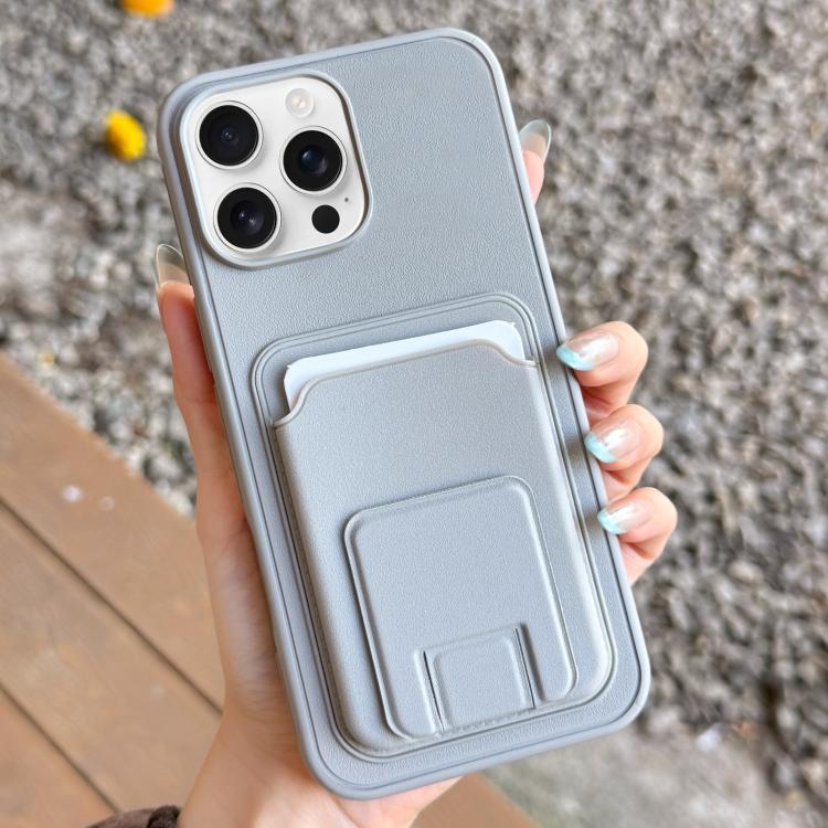 For iPhone 14 Pro Square Folding Card Bag Holder Phone Case