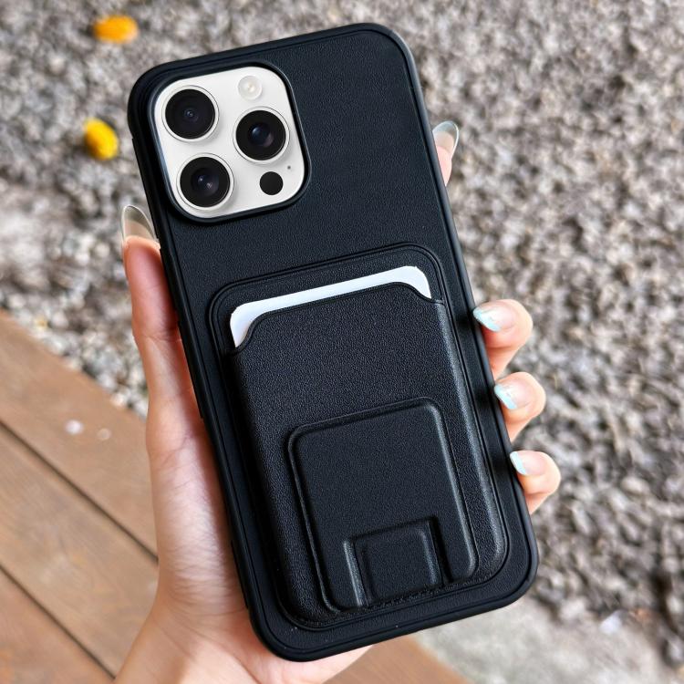 For iPhone 13 Pro Square Folding Card Bag Holder Phone Case