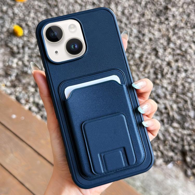 For iPhone 13 Square Folding Card Bag Holder Phone Case