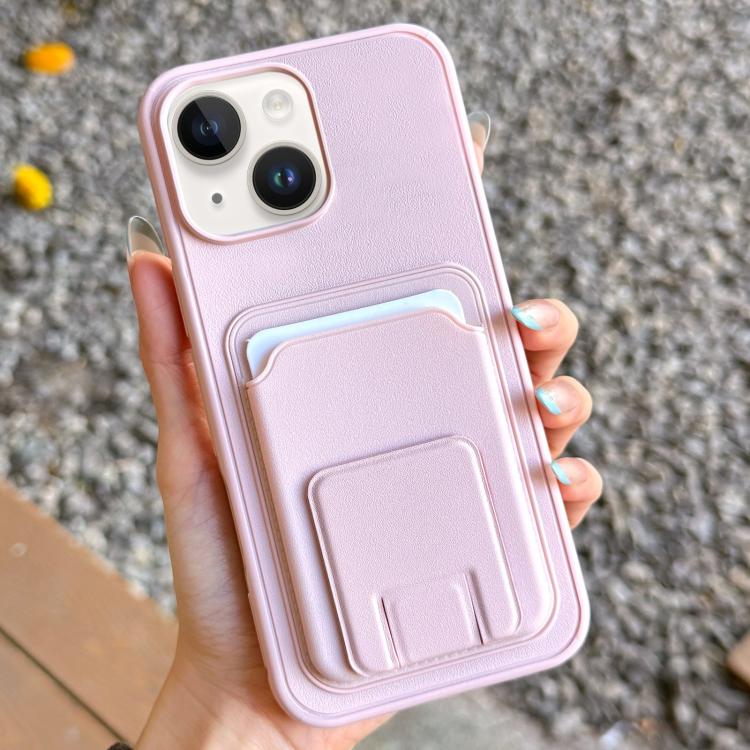 For iPhone 13 Square Folding Card Bag Holder Phone Case