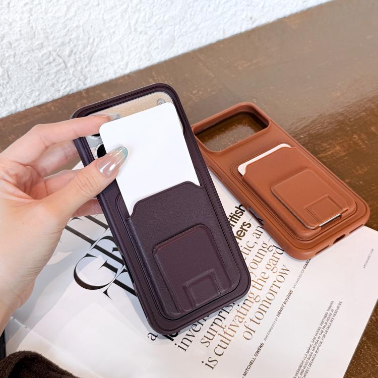 For iPhone 14 Pro Max Square Folding Card Bag Holder Phone Case