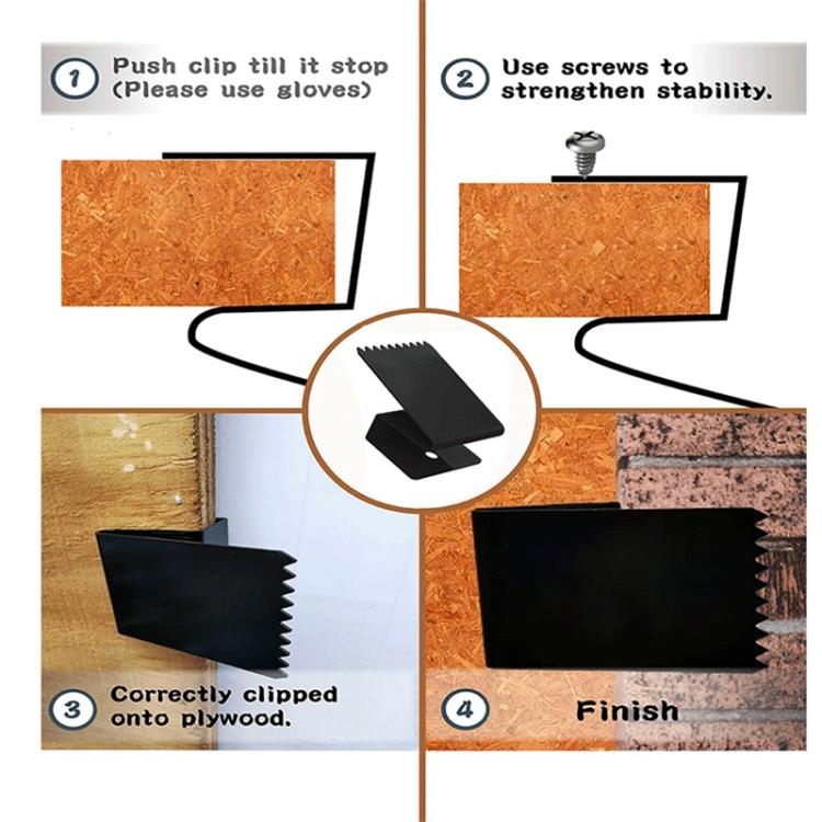 16 Pack Reusable Metal Universal Window Panel Fastener Hurricane-Resistant Plywood Mounting Clips