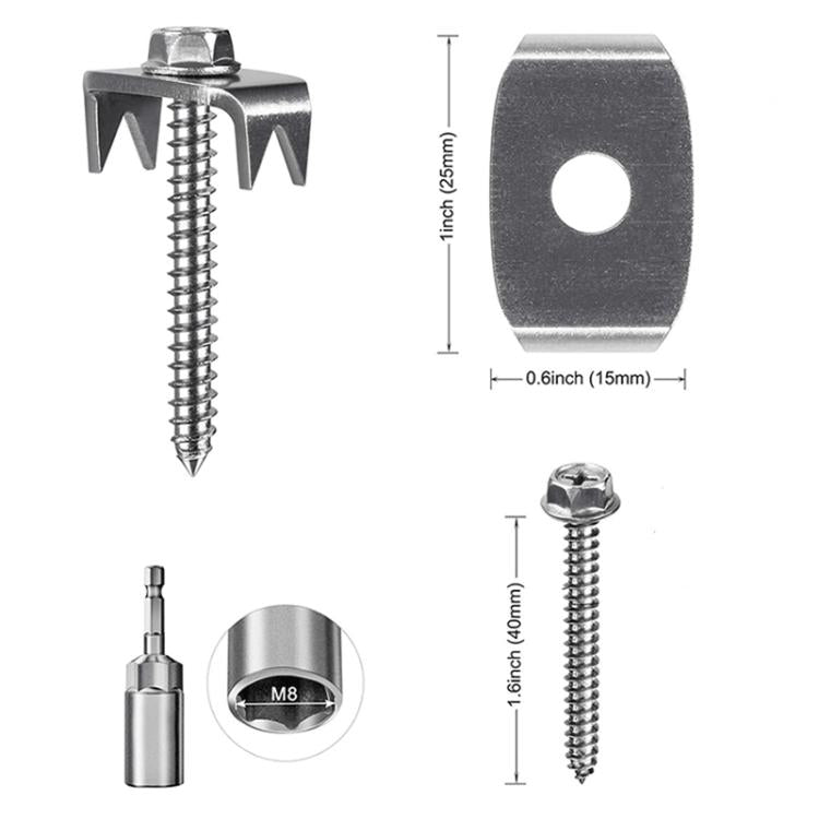 50pcs Reusable Fence Staples Rustproof Metal Fasteners for Garden Farm Wire Fences - Silver