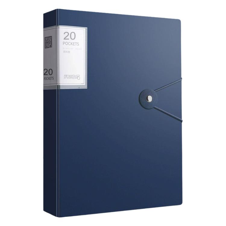 20 Pockets A4 Transparent Inner Pocket Document Storage Folder with Buckle