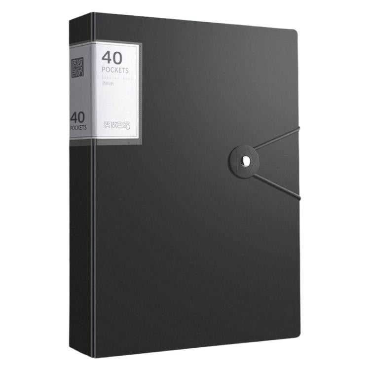 40 Pockets A4 Transparent Inner Pocket Document Storage Folder with Buckle