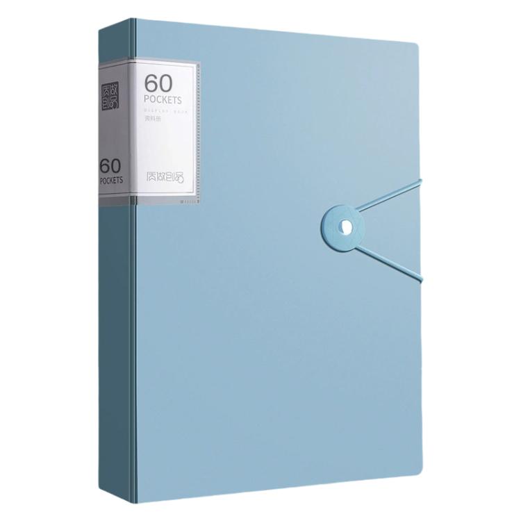 60 Pockets A4 Transparent Inner Pocket Document Storage Folder with Buckle