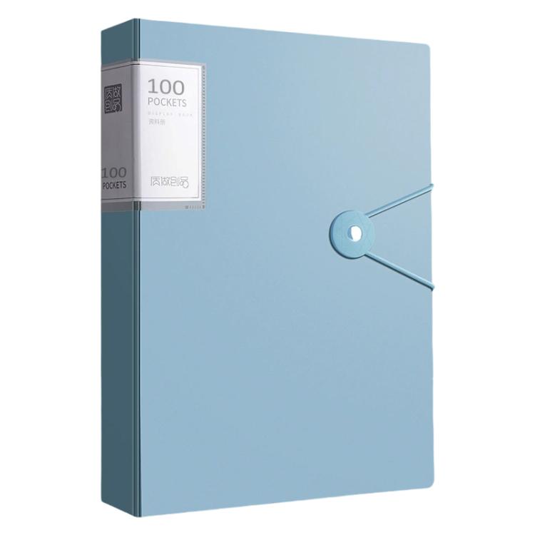 100 Pockets A4 Transparent Inner Pocket Document Storage Folder with Buckle