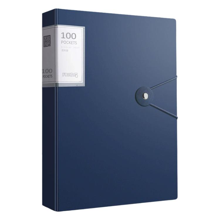 100 Pockets A4 Transparent Inner Pocket Document Storage Folder with Buckle