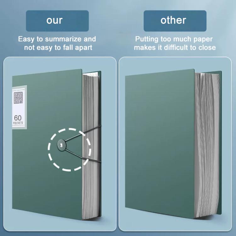 20 Pockets A4 Transparent Inner Pocket Document Storage Folder with Buckle