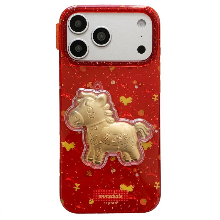 For iPhone 17 Pro Chinese New Year Traditional Auspicious Motifs PC + TPU Phone Case