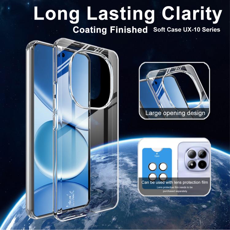 For Redmi Note 15 Pro 4G Global 163.2mm imak UX-10 Series Transparent Shockproof TPU Phone Case - Transparent