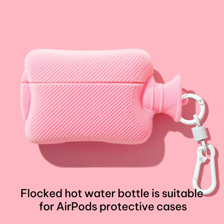 For AirPods Pro 2 Hand Warmer Plush Earphone Protective Case with Keychain - Pink