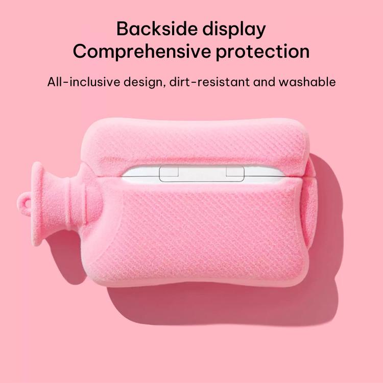 For AirPods Pro 3 Hand Warmer Plush Earphone Protective Case with Keychain - Pink