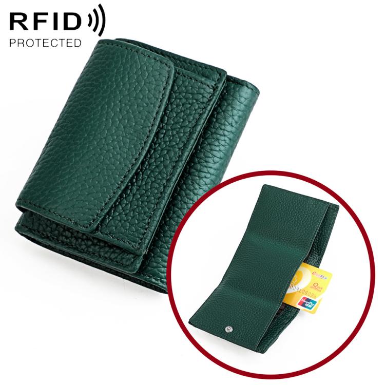 Women RFID Short Genuine Leather Wallet