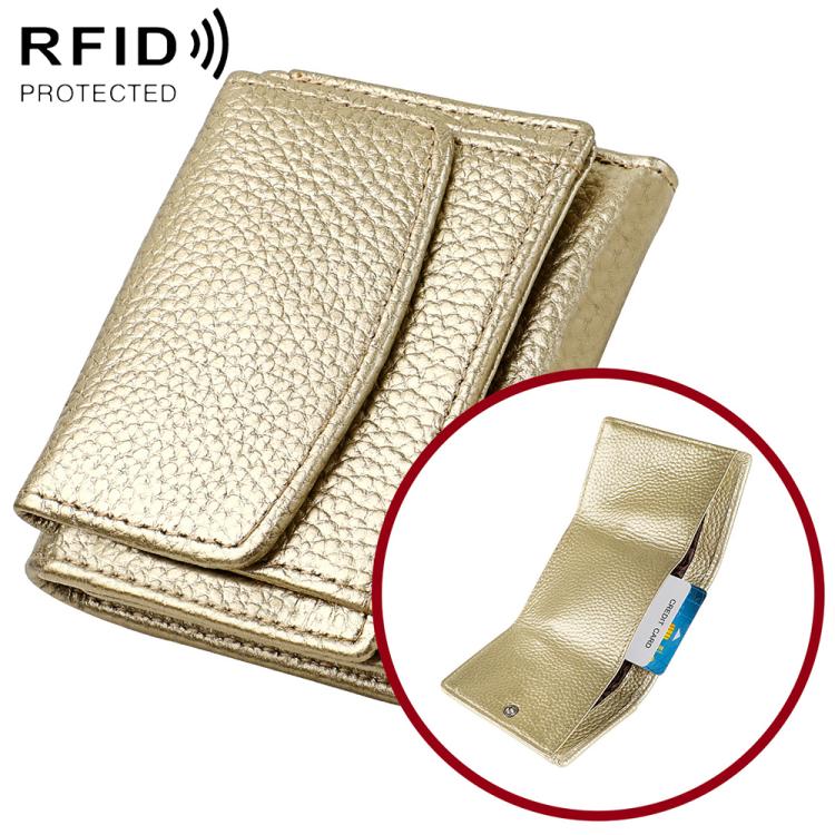 Women RFID Short Genuine Leather Wallet