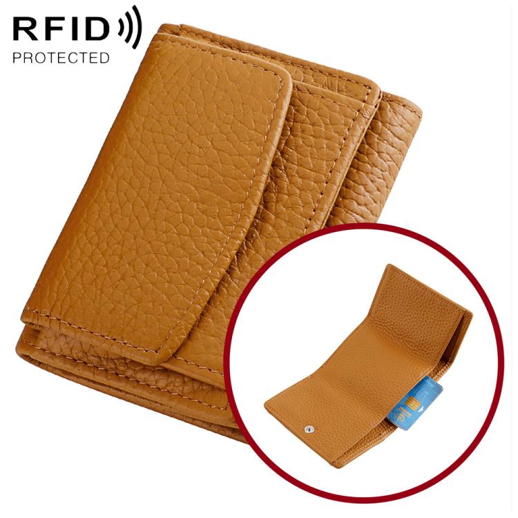 Women RFID Short Genuine Leather Wallet