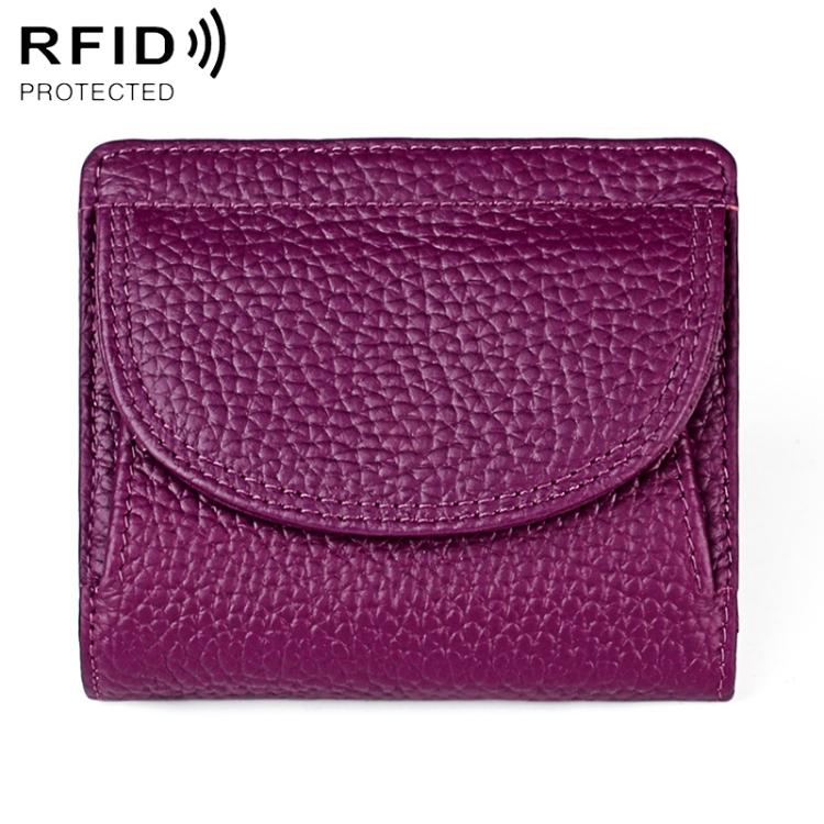 Simple RFID Genuine Leather Mini Wallet