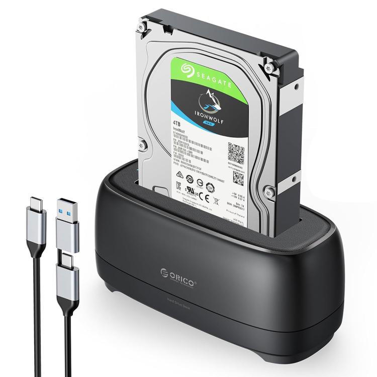 ORICO DD18C3 2.5 / 3.5 inch HDD / SSD SATA Single Bay Drive Docking Station, UK Plug - Black