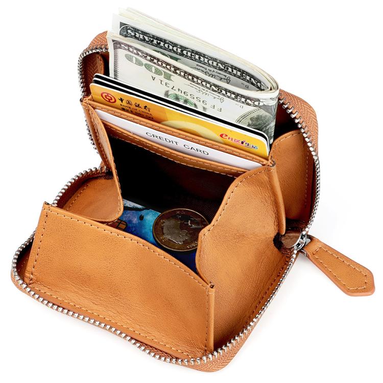 KB228 RFID Genuine Leather Zipper Storage Bag