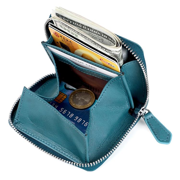 KB228 RFID Genuine Leather Zipper Storage Bag