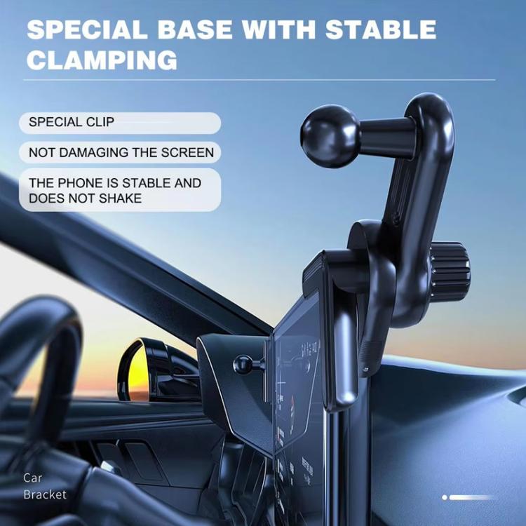 Car Display Screen Extension Rod Phone Holder Base - Black