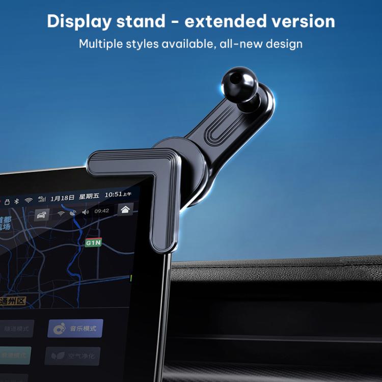 Car Display Screen Extension Rod Phone Holder Base - Black