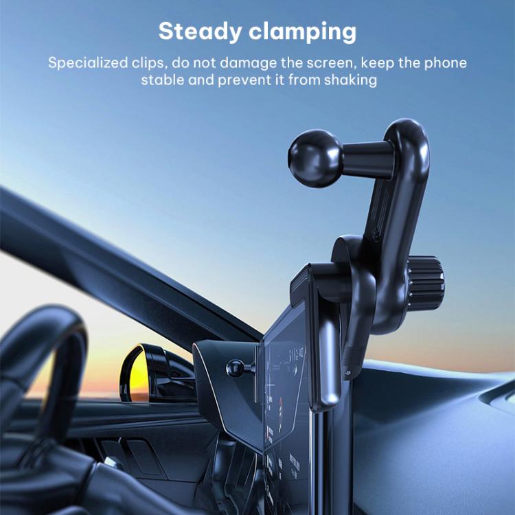 Car Display Screen Extension Rod Phone Holder Base - Black
