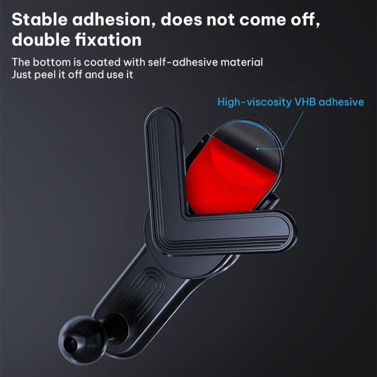 Car Display Screen Extension Rod Phone Holder Base - Black