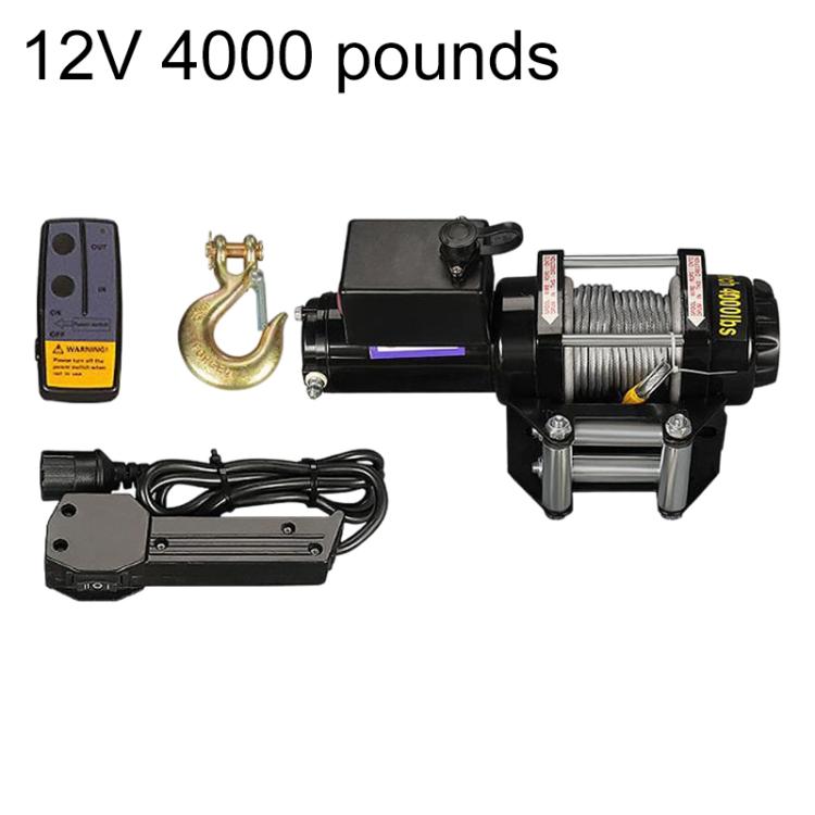 12V 4000 Lbs Manual Operation Wireless Remote Control Dual Use Car Electric Winch
