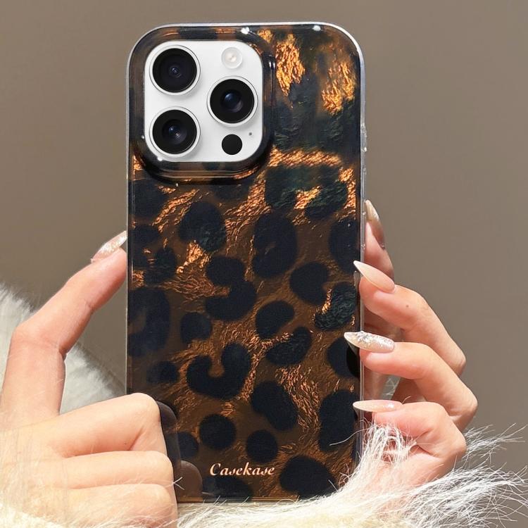 For iPhone 15 Pro Premium Brown Leopard Print TPU Phone Case