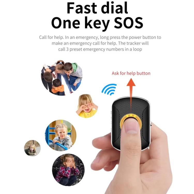 FA29C 4G GPS Location Tracker Anti-loss Device for The Elderly Children Pets, Model:Asia / EU / Africa Version - Black