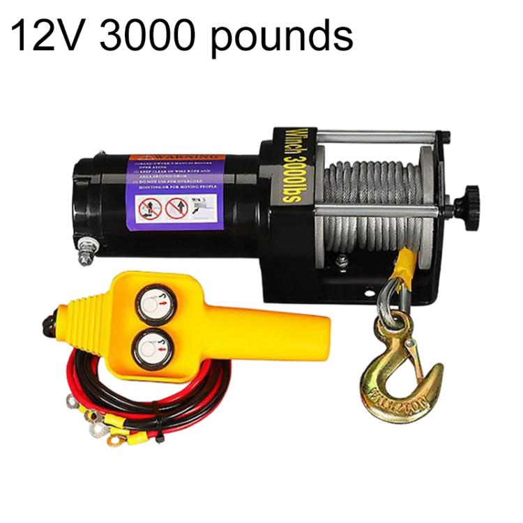 12V 3000 Lbs Manual Operation Handle Switch Car Electric Winch