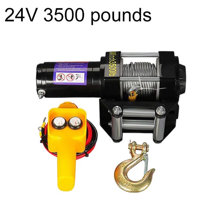 24V 3500 Lbs Manual Operation Handle Switch Car Electric Winch