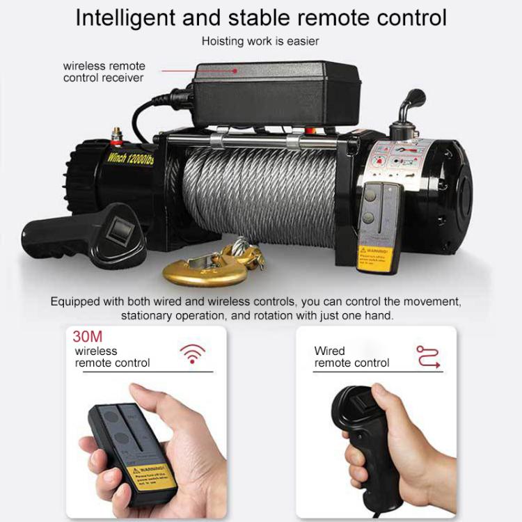 12V 4500 Lbs Manual Operation Handle Switch Car Electric Winch