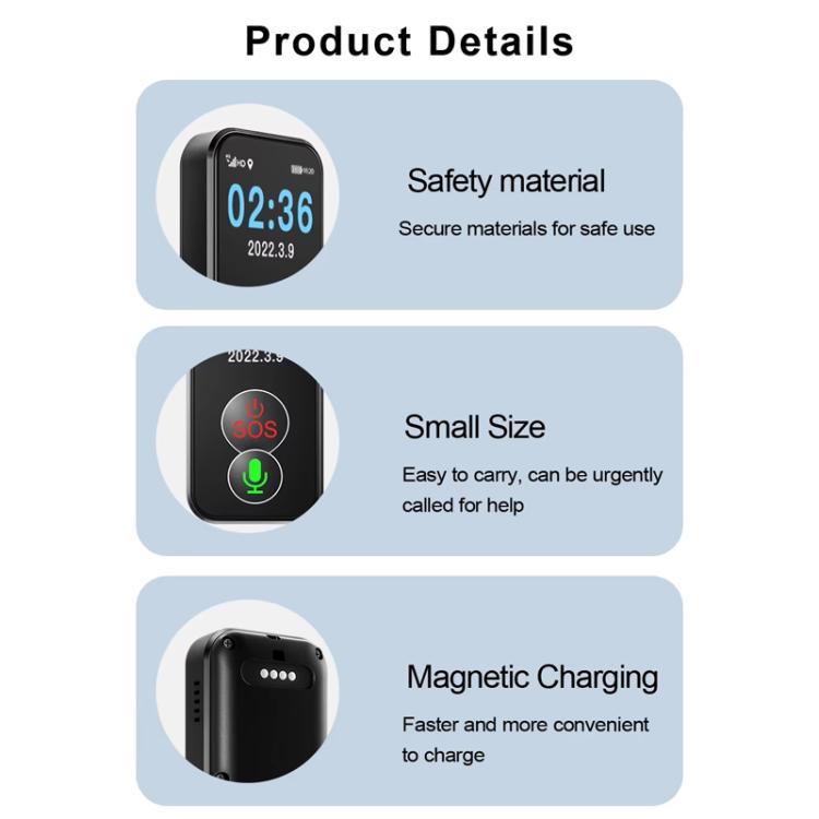 FA81 1.0-inch TFT Display 4G GPS Location Tracker Anti-loss Device for The Elderly Children, Model:American Version - Black