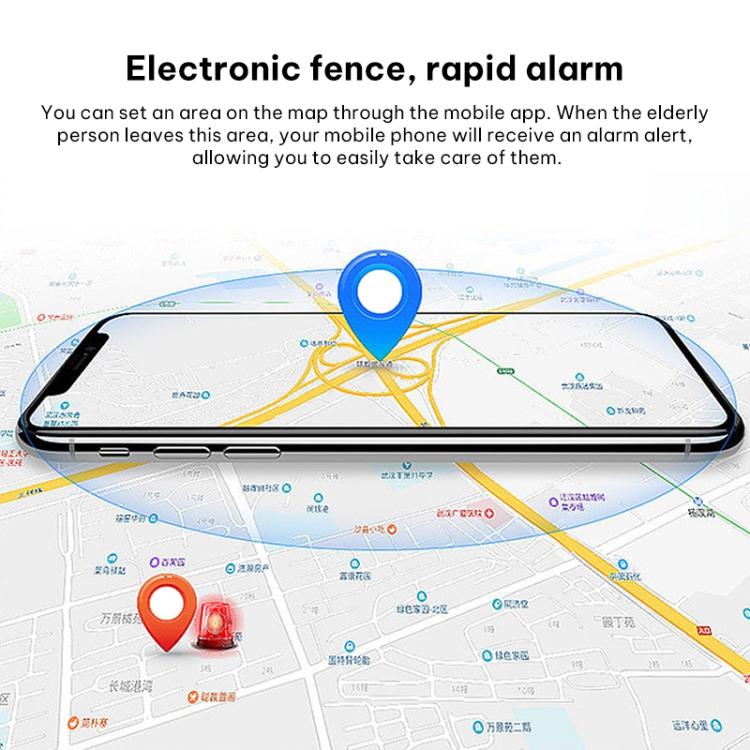 FA81 1.0-inch TFT Display 4G GPS Location Tracker Anti-loss Device for The Elderly Children, Model:American Version - Black