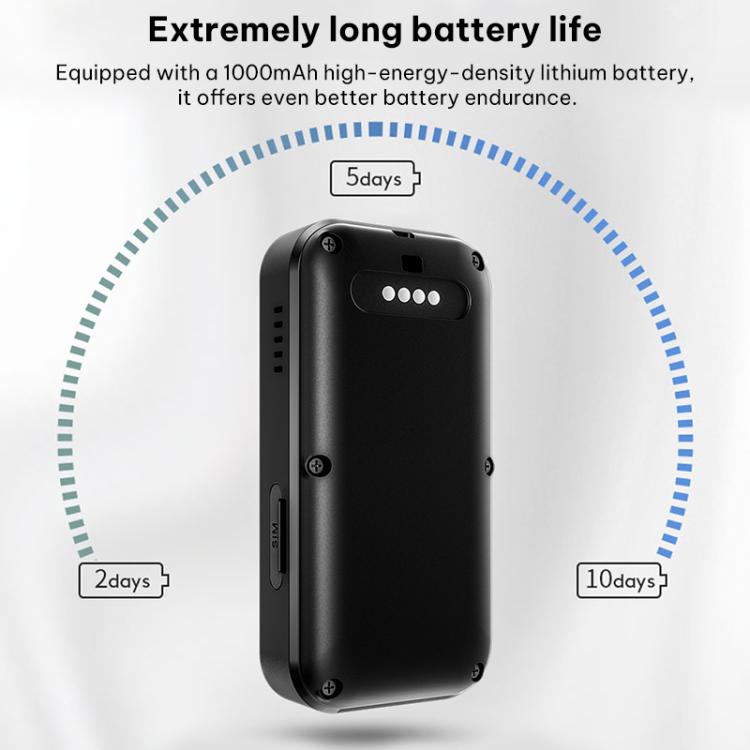 FA81 1.0-inch TFT Display 4G GPS Location Tracker Anti-loss Device for The Elderly Children, Model:American Version - Black