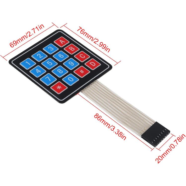 2pcs Membrane Switch Matrix Array Keyboard Keypad Control Panel Pad DIY Kit, Type:4x4