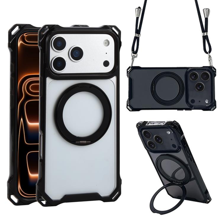 For iPhone 17 Pro XDcase Pivot Stand Four-Corner Hole Magnetic Phone Case, Lanyard Not Included