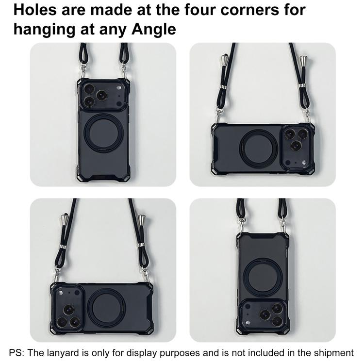 For iPhone 17 Pro XDcase Pivot Stand Four-Corner Hole Magnetic Phone Case, Lanyard Not Included